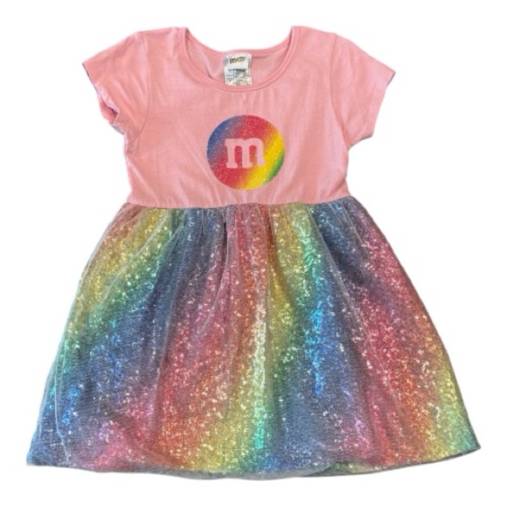 M&M'S Pink Dress with Rainbow Sequin Skirt